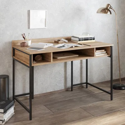 Produktbild von Skye Decor, Tumata - Black, Schreibtisch, Schwarz, 100 % MELAMINBESCHICHTETE SPANPLATTEN, 119,5 x 62 x 65,2 cm