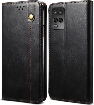Produktbild von OPPO A54 4G Hülle, LaimTop Leder Flip Brieftasche Schutzhülle für OPPO A54 4G Schwarz