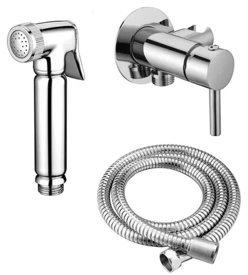 WC/Bidet Handbrause Komplettset Mini Shattaf, Chrom