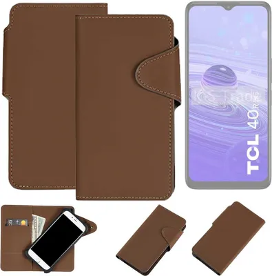 Produktbild von K-S-Trade Schutzhülle Klapphülle Kunstleder kompatibel mit TCL 40 R 5G braun Handy Hülle Wallet Case