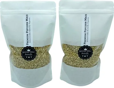 Produktbild von Gourmet White Popcorn 2 x 1 kg aus den USA zarter Popcornmais Puffmais Knallmais