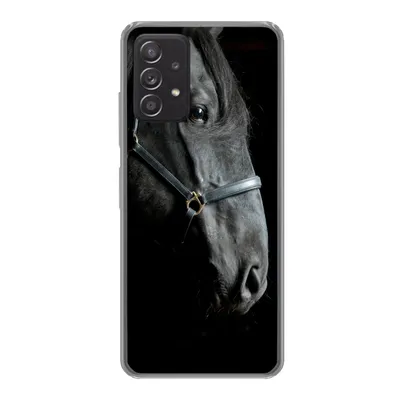 Produktbild von MuchoWow® Handyhülle Schutzhülle Hülle für Samsung Galaxy A33 5G Pferd - Schwarz - Halfter Silikon Softcase Handy Hülle - Kartenhalter