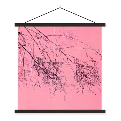 Produktbild von MuchoWow® Textilposter Blumen - Zweige - Sommer 60x60 cm mit schwarzem Rahmen - Posteraufhänger