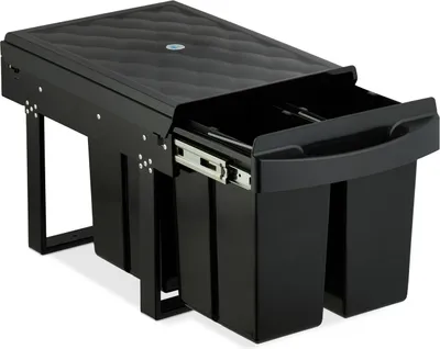 Produktbild von Ausziehbarer Küchenabfalleimer, Schwarz, platzsparendes Design