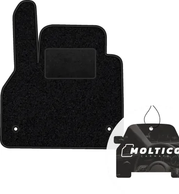 Produktbild von moto-MOLTICO Fahrer Fußmatte Auto Velours Fahrerseite Autoteppiche Schwarz Fahrermatte 1-teilig passend für Renault Kangoo II ab 2008