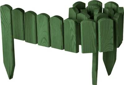 Produktbild von Garronda Beeteinfassung Holz Rollzaun Gartenzaun imprägniert Flexibler Rollborder Rasenkante  Länge: 100 cm (Dunkelgrün, Höhe: 10 cm)