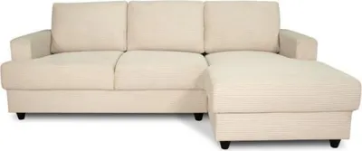 Produktbild von 4-Sitzer-Sofa für die rechte Ecke - PAUL aus Cord - Stoff in Beige - 216 x 141 x 79 cm