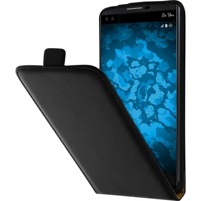 Produktbild von PhoneNatic Kunst-Lederhülle kompatibel mit LG V10 - Flip-Case schwarz Cover