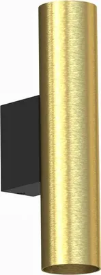 Produktbild von Wandleuchte Metall Messing massiv GU10 H: 18 cm Up Down in Schwarz 2-flammig rund Modern Wandlampe
