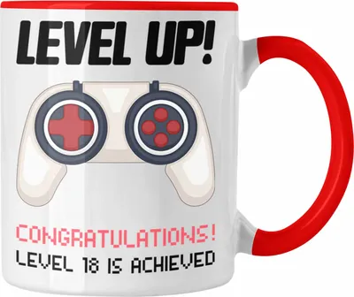 Produktbild von Trendation - 18. Geburtstag Tasse Jungen Jungs Geschenk 18er Geschenkidee 18 Sohn Gamer Zocker Sprüche Lustig (Rot)
