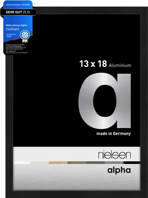Produktbild von nielsen Aluminium Bilderrahmen Alpha, 13x18 cm, Eloxal Schwarz Matt