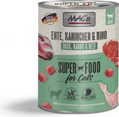 Produktbild von MAC's CAT - Dose 6x800g  |  Ente, Kaninchen & Rind