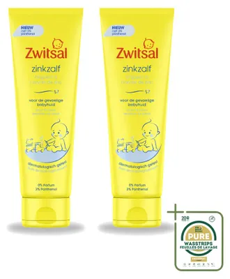 Produktbild von 2 x Zwitsal 0% Parfum Zinksalbe für empfindliche Babyhaut 100 ml - Vorratspackung - 2 Stücke
