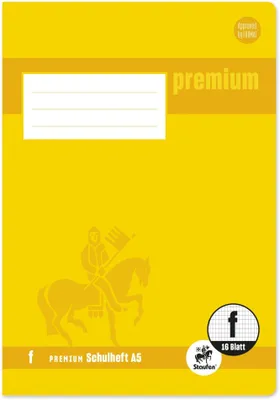 Produktbild von Schulheft Premium A5 16 Blatt Lineatur f rautiert Packung mit 25 Stück