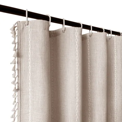 Produktbild von MODFU Duschvorhang Wasserdicht Anti-schimmel Waschbar Shower Curtains Schwerer Badvorhang aus Baumwolle und Leine 183 x 183 cm Kaffeefarbe