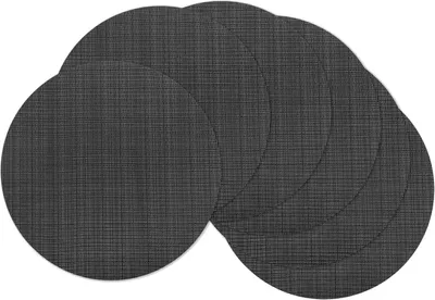 Image de Set de 6 sets de table ronds tissés, résistants à la chaleur, lavables, pour la maison, la cuisine, la salle à manger, l'extérieur, les fêtes