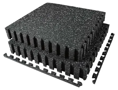 Imagen del producto de 12 piezas de suelo de goma antideslizante, extra gruesas y robustas, de 60x60x1,4 cm