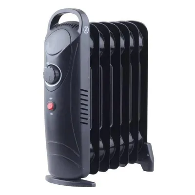 Produktbild von Techwood TCG-626 Ölradiator 450 Watt Elektroheizung mit 5 Heizrippen, regelbarem Thermostat, Überhitzungsschutz, Sicherheitsabschaltung, Heizkörper