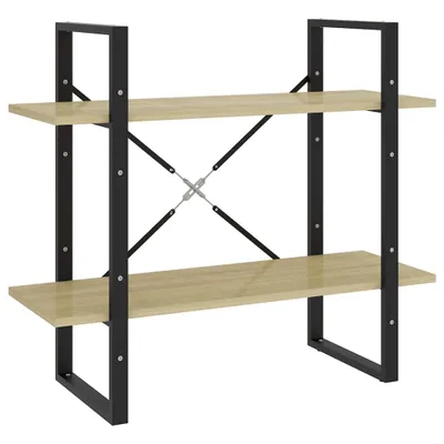 Produktbild von vidaXL Bücherregal 2 Fächer Sonoma-Eiche 80x30x70 cm Holzwerkstoff