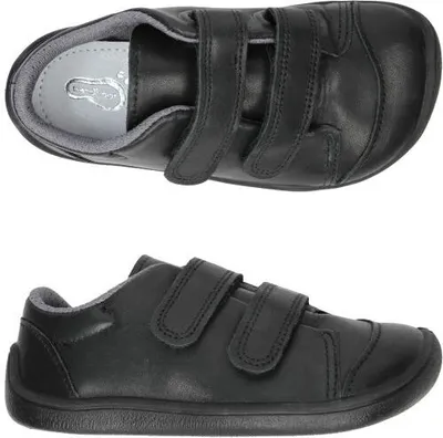 Obrázok produktu pre Celoročná kožená obuv bar3foot 3Be28/4 black, zapínanie na suchý zips, barefoot