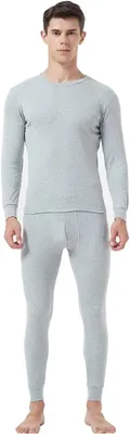 Productafbeelding van Thermo Ondergoed Set voor Heren - Lange Mouwen Top en Broek - Katoenen Comfortabel en Warm