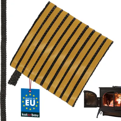 Obrázek produktu pro KOTARBAU® Krbová těsnicí páska Samolepicí těsnicí páska ze skelných vláken 10 x 3 mm pro krbová kamna 2,5 m Krbová těsnicí páska Těsnicí páska pro kamna Tepelně odolná černá barva