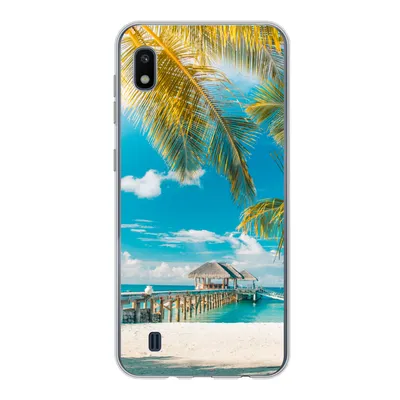 Produktbild von MuchoWow® Handyhülle Schutzhülle Hülle für Samsung Galaxy A10 Tropisch - Strand - Palme Silikon Softcase Handy Hülle - Schutzhülle