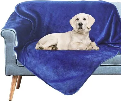 Productafbeelding van Omkeerbare Waterdichte Hondendeken - 127 x 152 cm, Machinewasbare Deken voor Middelgrote en Grote Honden en Katten - Blauw