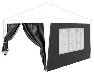 Produktbild von 24MOVE® Pavillon Seitenteile 2er Set 2x3m mit Fenster & Reissverschluss, wasserdicht, grau - für Partyzelt, Festzelt, Festivals