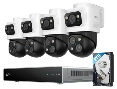 Zdjęcie produktu dla Eufy NVR Security System S4 Max, 8 kan., 3840 x 2160 px, 2 TB, 16 TB, Eufy, Czarny, Szary, Biały