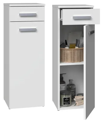 Immagine prodotto di Armadietto basso da bagno con cassetto ATSO - bianco opaco