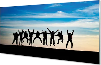Produktbild von Glasbilder 120x60 Wandkunst Sky Wolken Menschen
