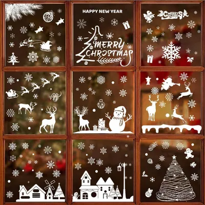 Produktbild von Fensterbilder Weihnachten 205-teilig PVC Fensterdeko Statische Aufkleber