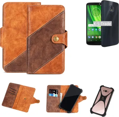 Produktbild von K-S-Trade Handy-Hülle Schutz-Hülle Bookstyle Case Wallet-Case kompatibel mit Motorola Moto G6 Play Handy Cover Bumper Kantenschutz Smartphone