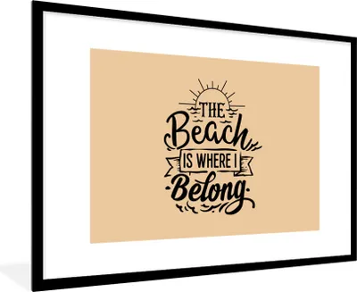 Produktbild von MuchoWow® Gerahmtes Poster Strand - Zitate - Sonne 90x60 cm - Poster mit Schwarzem Bilderrahmen Wandposter Rahmen Foto Bilder - Wanddekoration - Fotos