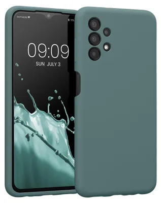 Produktbild von kwmobile Hülle kompatibel mit Samsung Galaxy A13 4G - Hülle Silikon gummiert - Handyhülle - Handy Case in Blaugrün