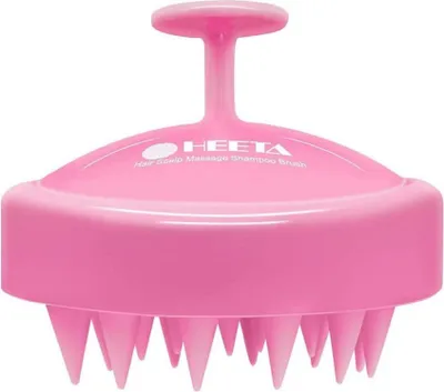 Image de HEETA Brosse de massage pour cheveux secs et mouillés avec tête souple en silicone - Rose
