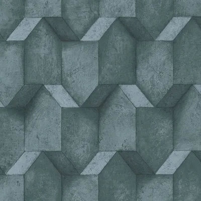 Produktbild von Profhome 388271-GU 3D Tapete Geometrisch matt blau petrol grau 5,33 m2