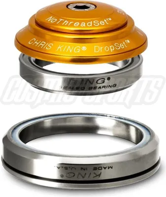 Image de Jeu de direction Chris King DropSet 3 Tapered, roulement en acier inoxydable, 1 1/8"-1.5", GripLock, IS41/28.6