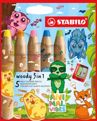 Produktbild von STABILO Buntstift woody 3 in 1 Animal Vibes