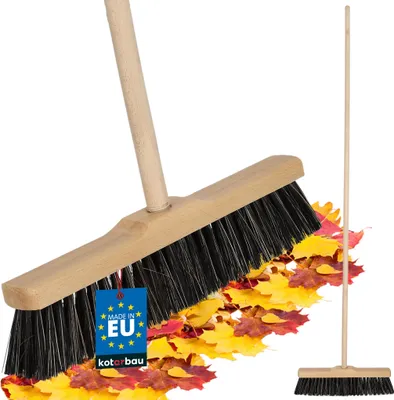 Novaliv Balai Avec Mélange De Crin De Cheval - 80cm Avec Manche Télescopique - Pour Poussière Fine, Atelier Et Cour - Noir