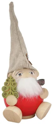 Produktbild von Seiffener Volkskunst - Kugelräucherfigur Waldzwerg Weihnachtsmann - Größe ca. 19cm, für Räucherkerzen Größe M (Standard) - 19035