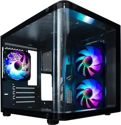 Obrázok produktu pre CoolBox GM100 Vision, Tower, PC, Čierna, micro ATX, Mini-ITX, Temperované sklo, SGCC, 34 cm
