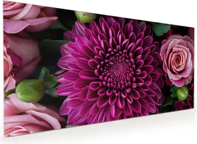 Produktbild von Küchenrückwand Spritzschutz Glas mit Motiv Blumenarrangement 40 x 40 cm