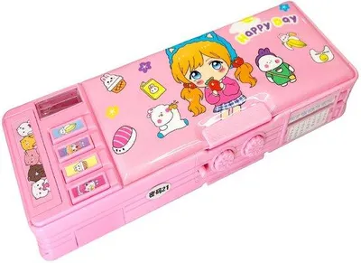 Image de Kit d'organisation pour l'école, rose, pour filles et garçons, avec porte-crayons