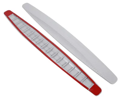 Imagen del producto de 2 protectores para parachoques con apariencia de fibra de carbono, para la parte delantera y trasera, protectores de esquina y adhesivos antiarañazos, color gris