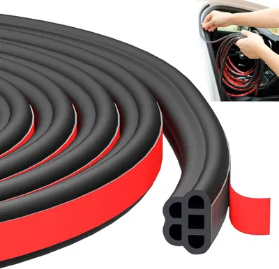 Imagen del producto de Junta de puerta para automóvil, goma EPDM de doble capa, 5 agujeros, autoadhesiva, universal, impermeable