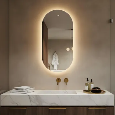 Produktbild von Lumoire® Badspiegel mit beleuchtung – 50 cm Oval – Mit Anti-Beschlag-Funktion