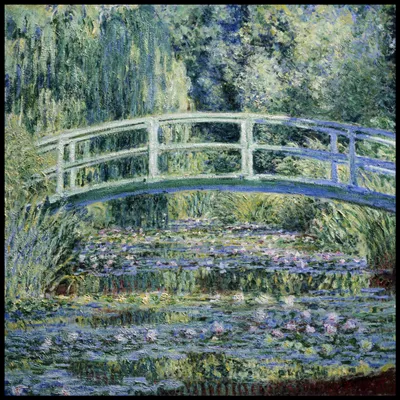 Image de Affiche 90 x 90 cm Nénuphars et pont japonais, Monet Vintage