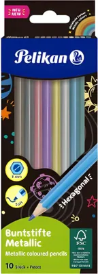 Immagine prodotto di Matite colorate Pelikan esagonali metalliche BM10L 1o pezzi